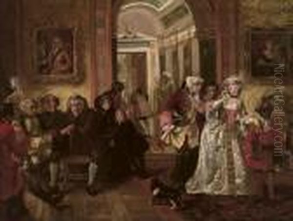 Dr Johnson In Lord Chesterfield's Waiting Room Oil Painting by Edward Matthew Ward