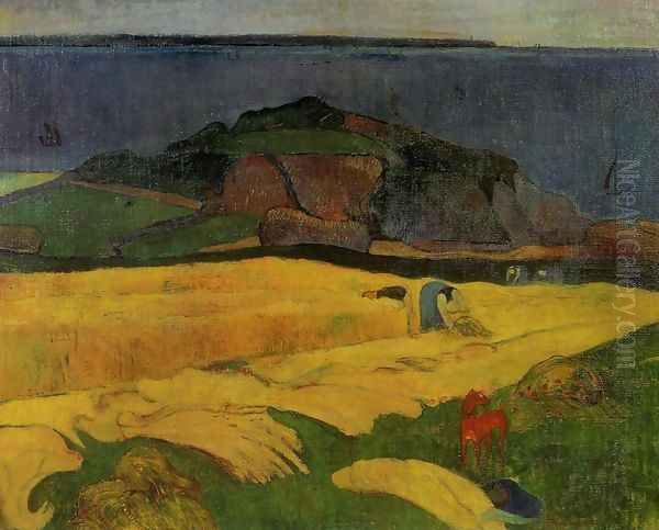 Seaside Harvest Le Pouldu Oil Painting by Paul Gauguin