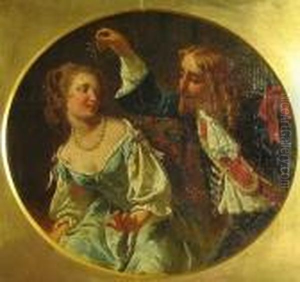 King Charles I Wooing Henrietta Maria Oil Painting by Edward Matthew Ward