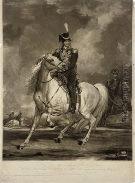 Hetman Count Platoff Mounted On His Favourite Charger Oil Painting by William I Ward