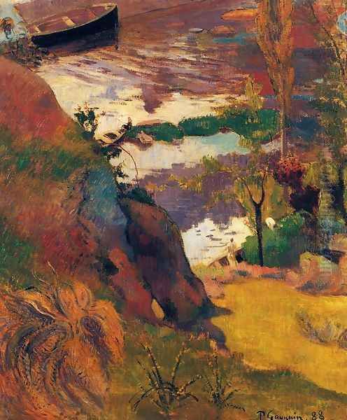 Fishermen And Bathers On The Aven Oil Painting by Paul Gauguin