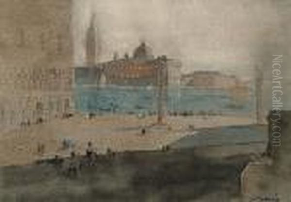 Piazza San Marco, Venice, With 5 Other Watercolours By The Same Hand Oil Painting by William Henry Waring