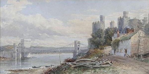 Conway Castle Oil Painting by Ebenezer Alfred Warmington