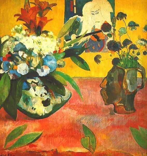 Still Life With Japanese Print Oil Painting by Paul Gauguin