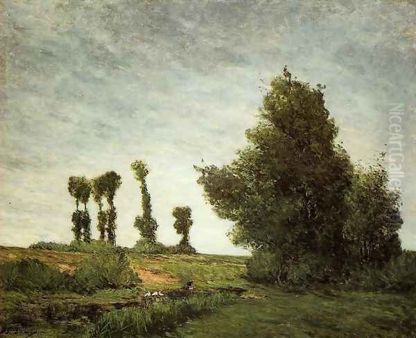 Landscape With Poplars Oil Painting by Paul Gauguin