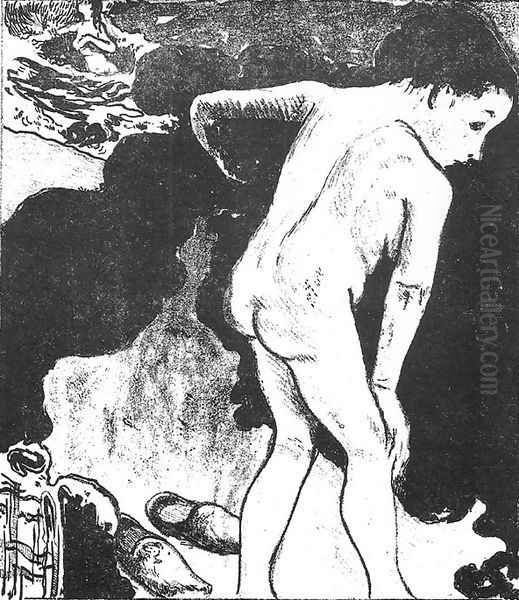 Bathing Woman Oil Painting by Paul Gauguin