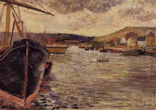 The Port Of Rouen Oil Painting by Paul Gauguin