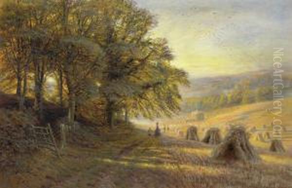 Harvest Oil Painting by Edmund George Warren