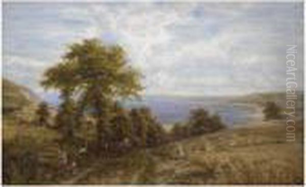 Harvesting On The Coast Oil Painting by Edmund George Warren