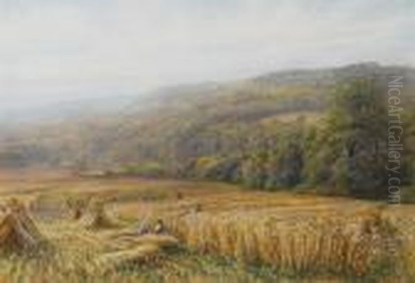 Haymaking Oil Painting by Edmund George Warren