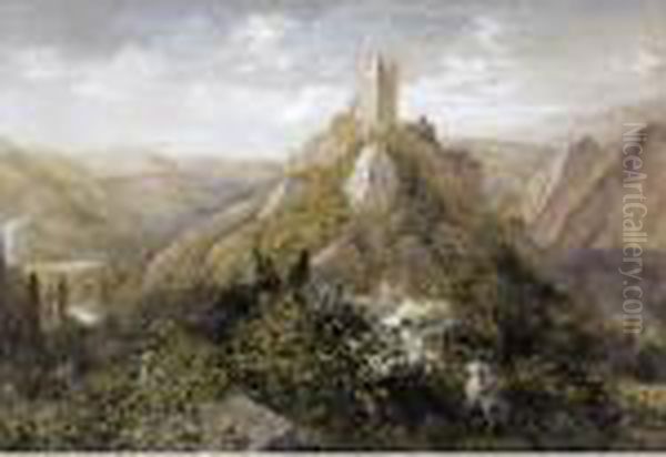 Landscape With Castle Oil Painting by Edmund George Warren