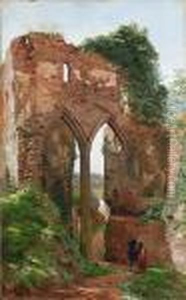 Conversing By A Ruined Archway Oil Painting by Edmund George Warren