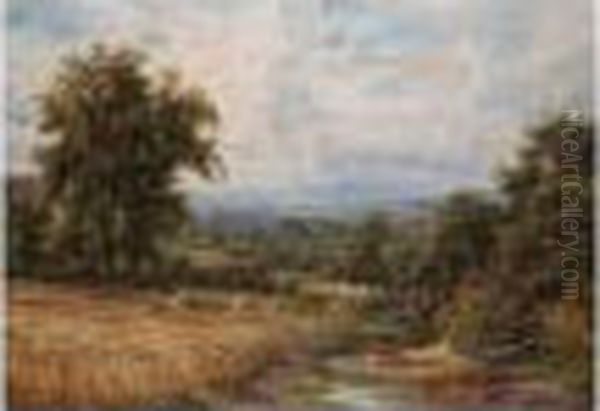 Summer Landscape With River Oil Painting by Edmund George Warren