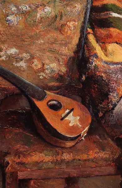 Mandolin On A Chair Oil Painting by Paul Gauguin