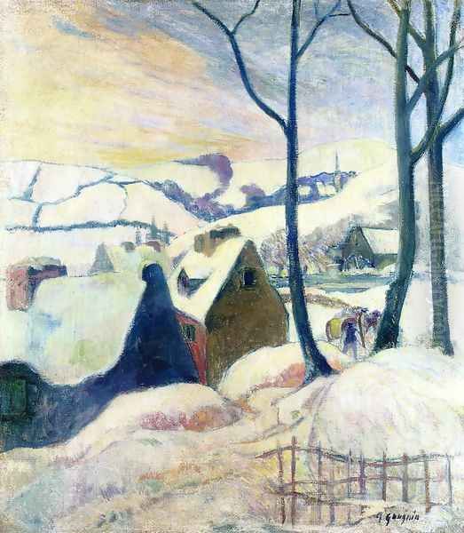 Village In The Snow Oil Painting by Paul Gauguin