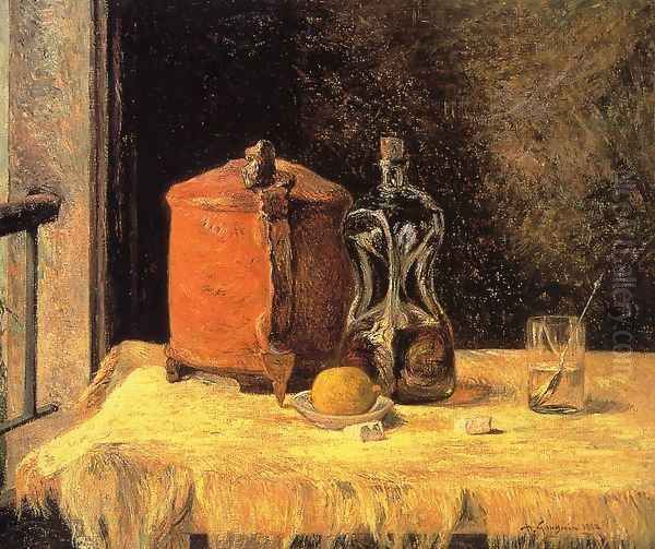 Still Life With Mig And Carafe Oil Painting by Paul Gauguin