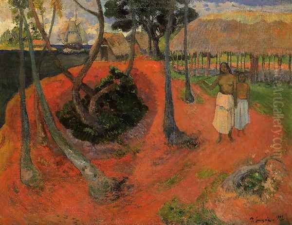 Idyll In Tahitgi Oil Painting by Paul Gauguin