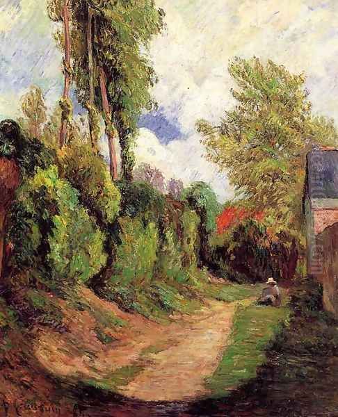 Sunken Lane Oil Painting by Paul Gauguin