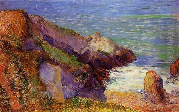 Rocks On The Breton Coast Oil Painting by Paul Gauguin