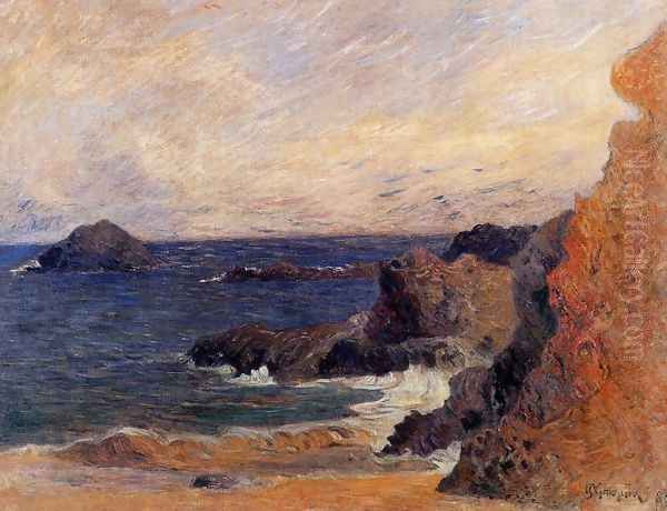 Rocky Coast Oil Painting by Paul Gauguin