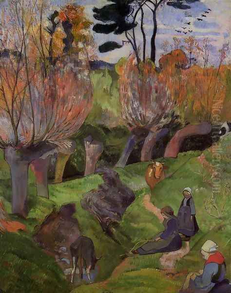 The Willows Oil Painting by Paul Gauguin