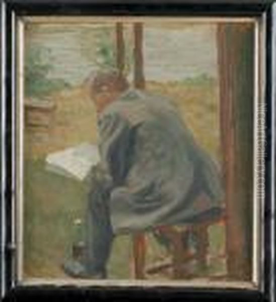 Portret Czytajacego Mezczyzny, 1911 R. Oil Painting by Artur Wasner