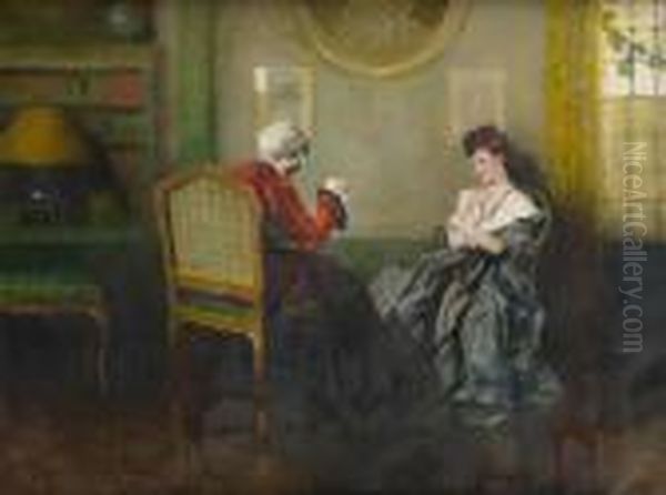 Galante Conversation Oil Painting by Charles Joseph Watelet