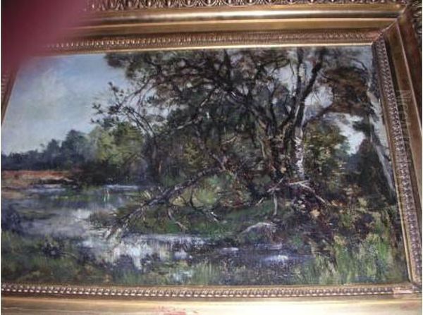 Huile Sur Toile. Oil Painting by Louis-Francois-V. Watelin