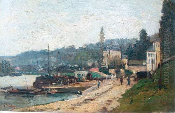 Le Port De Sevres Oil Painting by Louis-Francois-V. Watelin