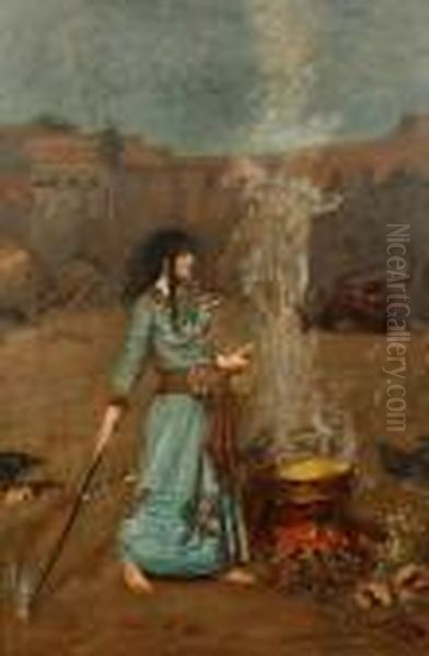 The Magic Circle Oil Painting by John William Waterhouse