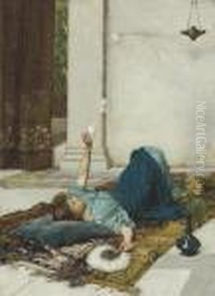 Dolce Far Niente Oil Painting by John William Waterhouse