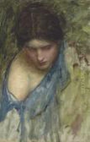 Nymphs Finding The Head Of Orpheus Oil Painting by John William Waterhouse