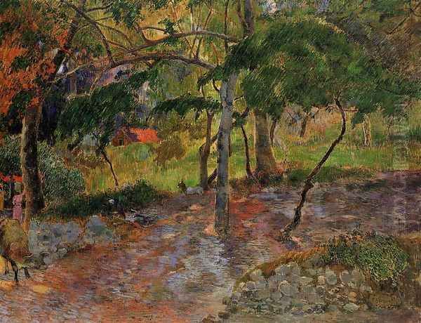 River Under The Trees Martinique Oil Painting by Paul Gauguin