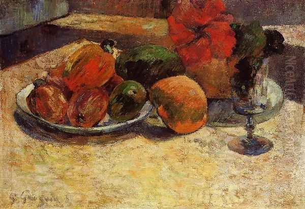 Still Life With Mangoes And Hisbiscus by Paul Gauguin