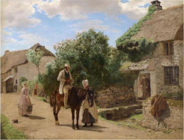 The Village Postman Oil Painting by Ernest Albert Waterlow