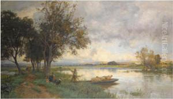 Autumn Floods Oil Painting by Ernest Albert Waterlow