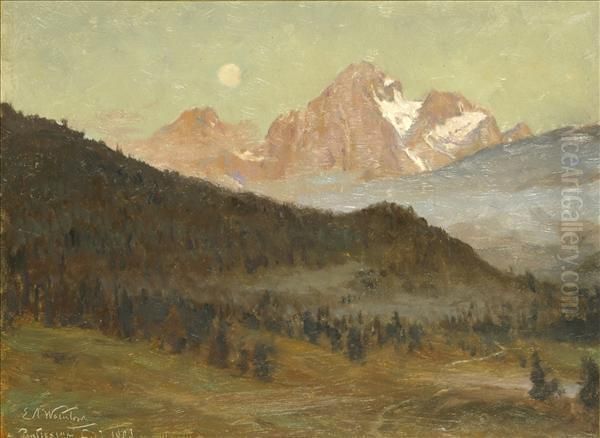 Pontresina Oil Painting by Ernest Albert Waterlow