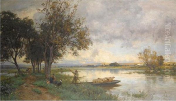 Autumn Floods Oil Painting by Ernest Albert Waterlow