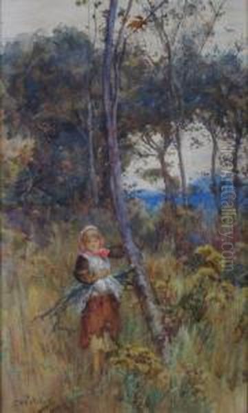 A Connemara Wood Nymph Oil Painting by Ernest Albert Waterlow