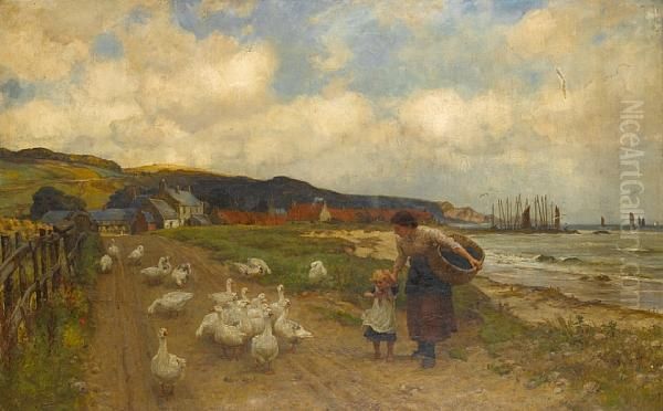 Friends Or Foes? Oil Painting by Ernest Albert Waterlow