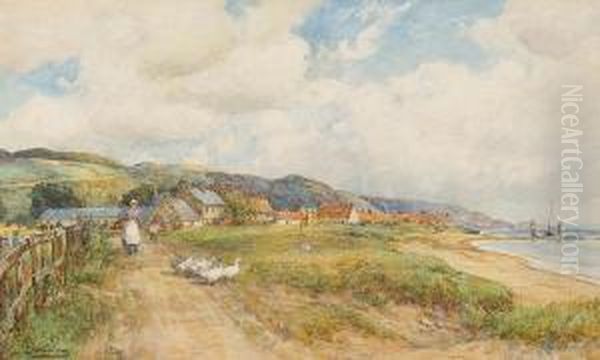 Breezy Weather Near Stonehaven,scotland Oil Painting by Ernest Albert Waterlow