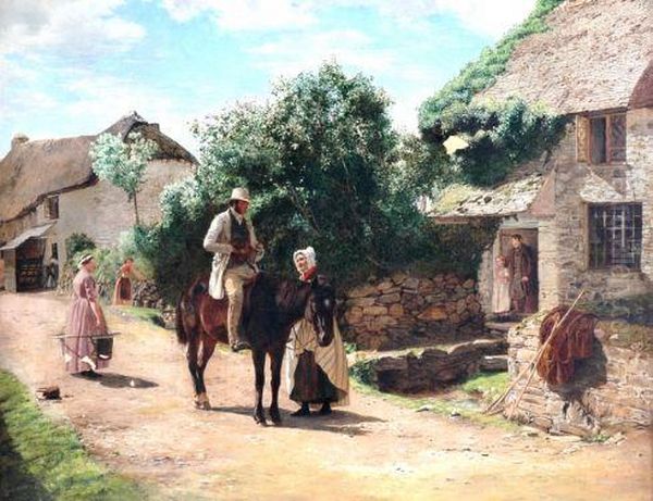 The Village Postman Oil Painting by Ernest Albert Waterlow