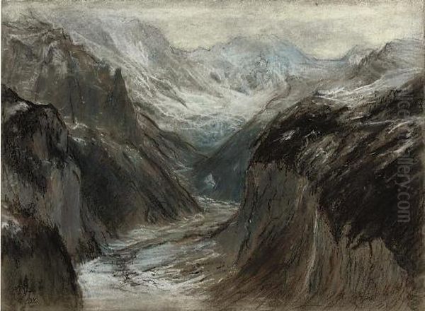 The Lauterbrunnen Valley Oil Painting by Ernest Albert Waterlow