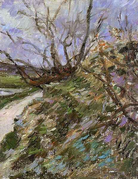 River Bank In Winter (study) Oil Painting by Paul Gauguin