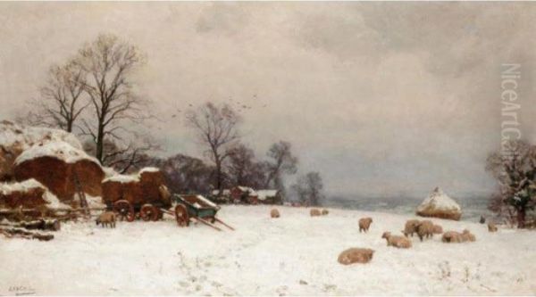 Winter Near York Oil Painting by Ernest Albert Waterlow