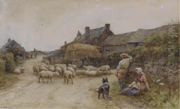 Resting By The Wayside Oil Painting by Ernest Albert Waterlow