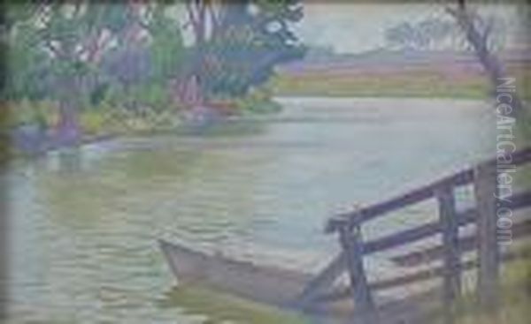 ''huron River Oil Painting by Marcus Waterman