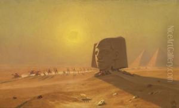 Sphinx In The Desert Oil Painting by Marcus Waterman