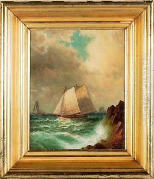 O/c Sailing Ships Oil Painting by George W. Waters