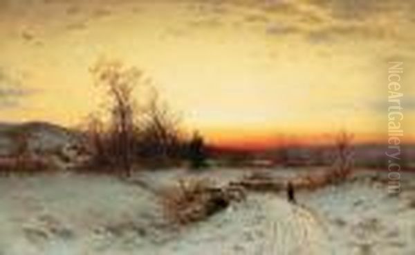 Winter Light Oil Painting by George W. Waters